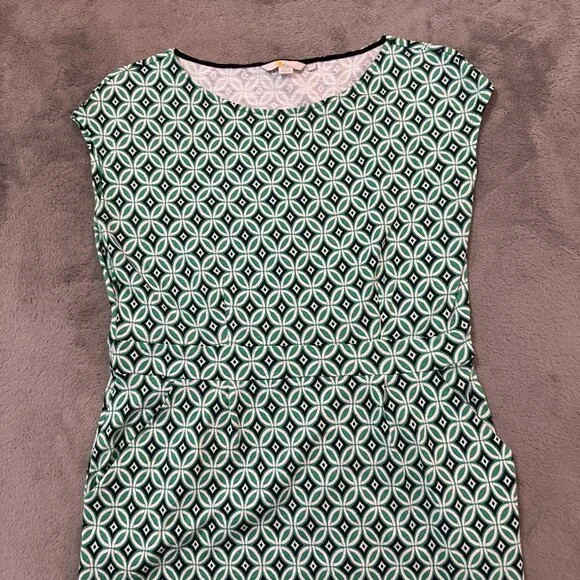 Boden Florrie Jersey Cotton Dress Gemoetric Pattern 12 Long 12L Tall - Picture 2 of 7